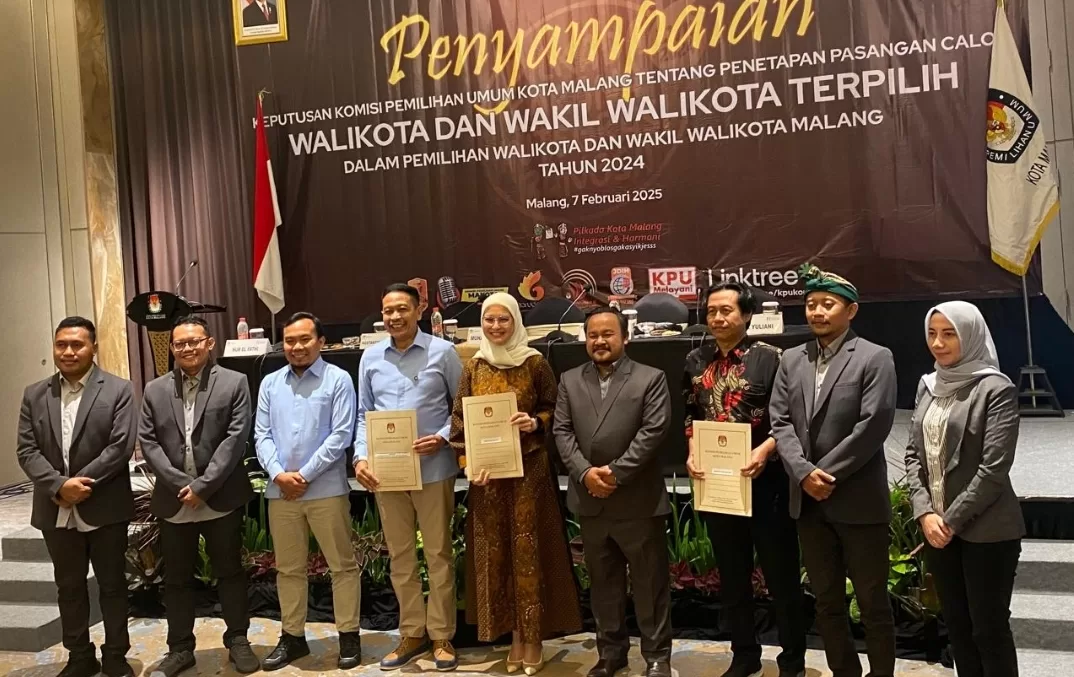 Wahyu Hidayat-Ali Muthohirin Resmi Ditetapkan Sebagai Wali Kota dan Wakil Wali Kota Malang Terpilih 2024