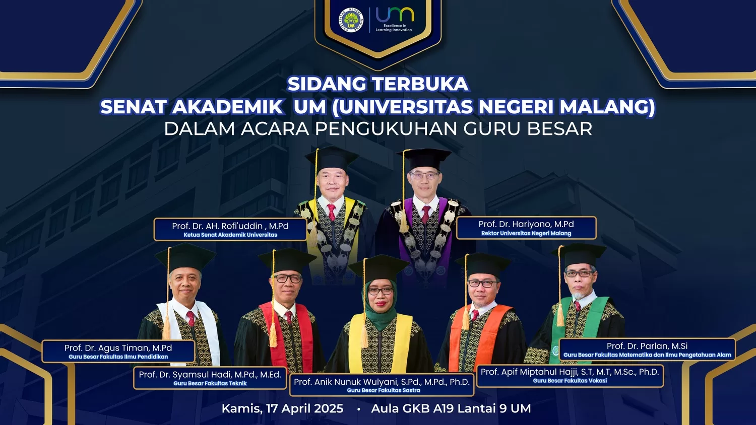 Lima Guru Besar Baru UM: Komitmen Membumikan Ilmu demi Masa Depan Pendidikan Indonesia
