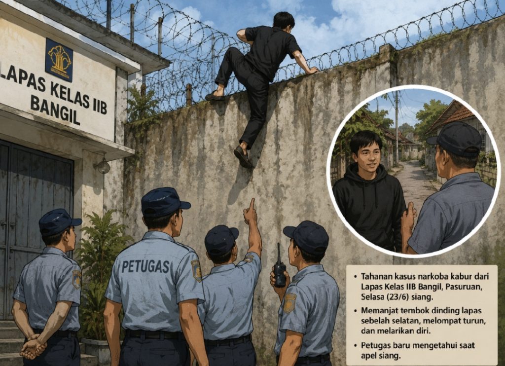 Tahanan Kasus Narkoba Kabur Lewat Tembok Selatan, Lapas Bangil Kecolongan?